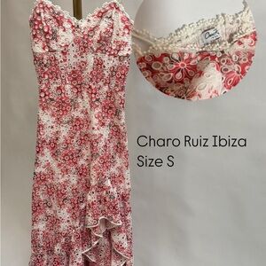 Charo Ruiz Ibiza Red and White Floral Dress